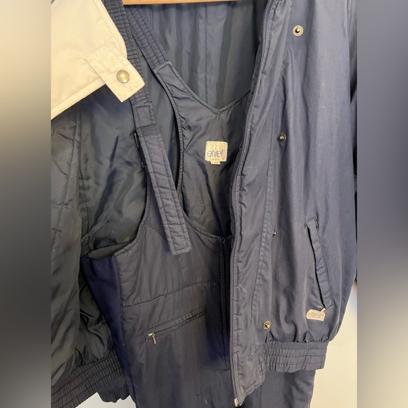 Vintage Etirel Blue White Ski Suit Snowsuit Skidoo Set Size 44 - Picture 5 of 7